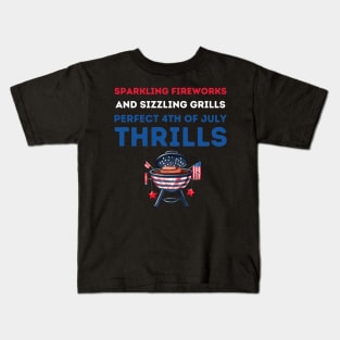 4th of July fireworks and grills Kids T-Shirt